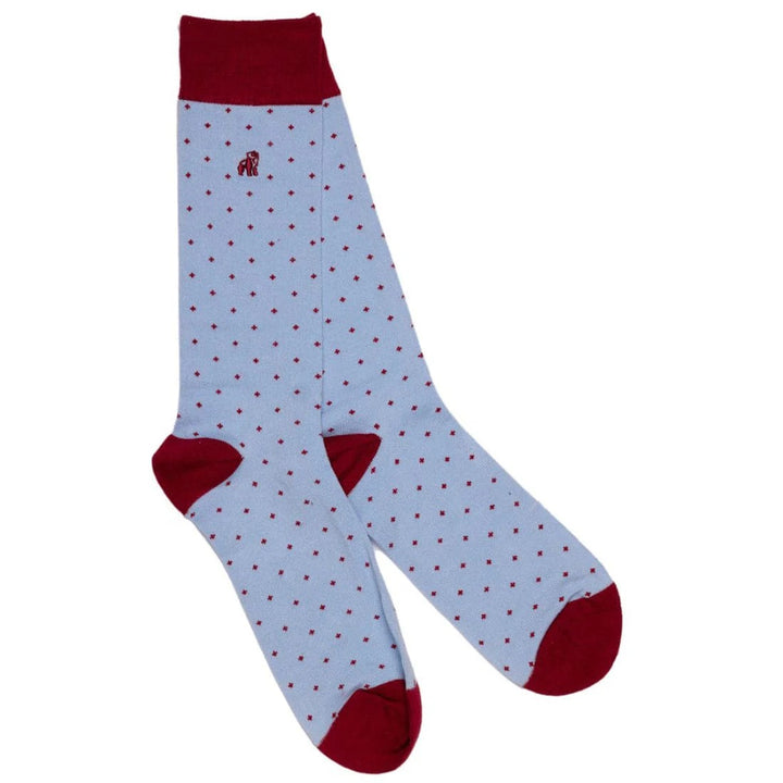 Swole Panda SP334-L Spotted Pale Blue Bamboo Socks - Baks Menswear Bournemouth