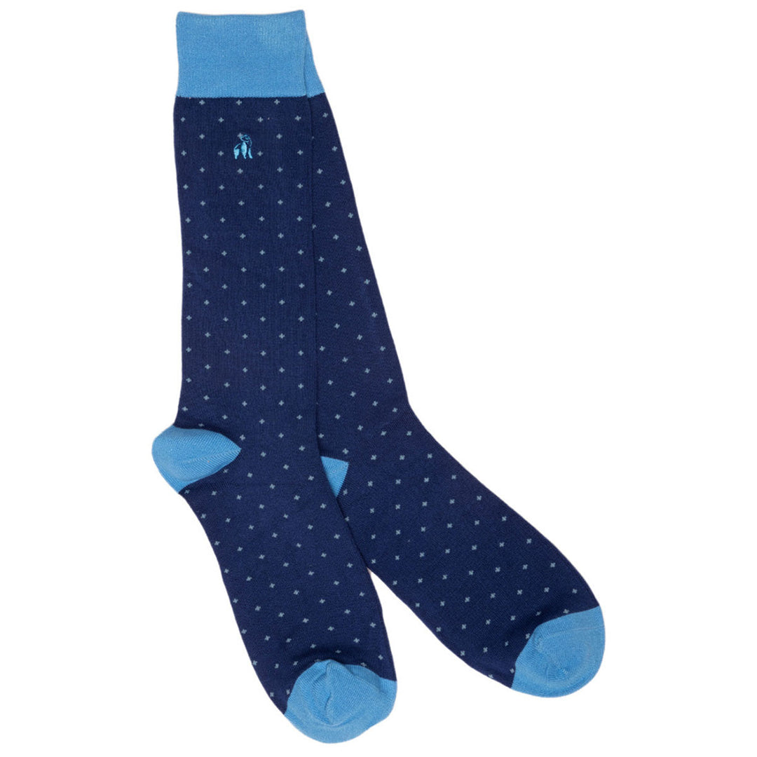 Swole Panda SP337 Sky Blue Spotted Bamboo Socks - Baks Menswear Bournemouth