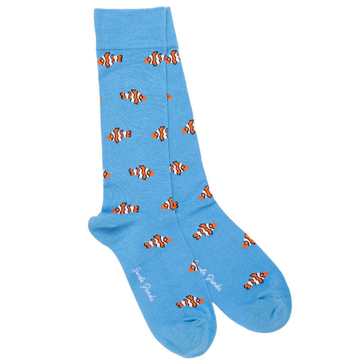 Swole Panda SP378 Blue Clown Fish Bamboo Socks - Baks Menswear Bournemouth