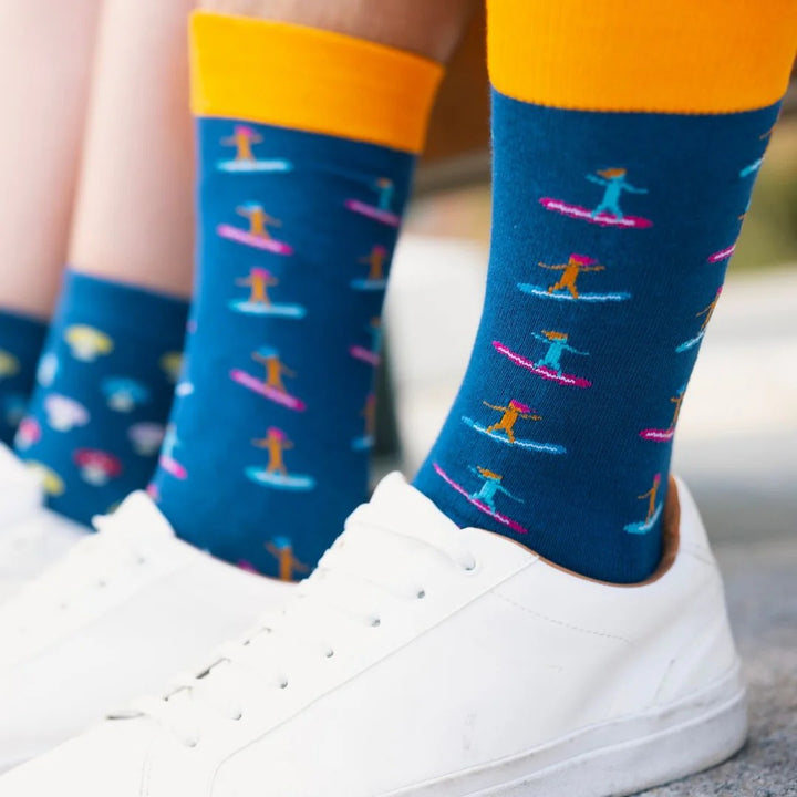 Swole Panda SP399-L Blue Surfer Bamboo Socks - Baks Menswear Bournemouth