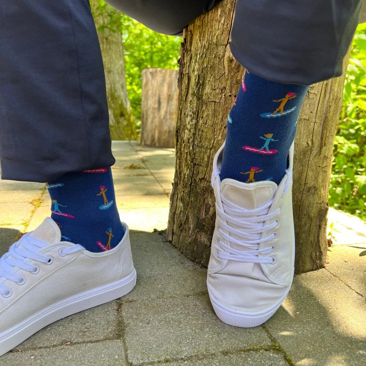 Swole Panda SP399-L Blue Surfer Bamboo Socks - Baks Menswear Bournemouth