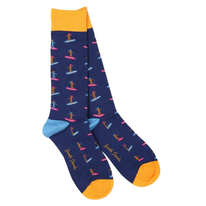Swole Panda SP399-L Blue Surfer Bamboo Socks - Baks Menswear Bournemouth