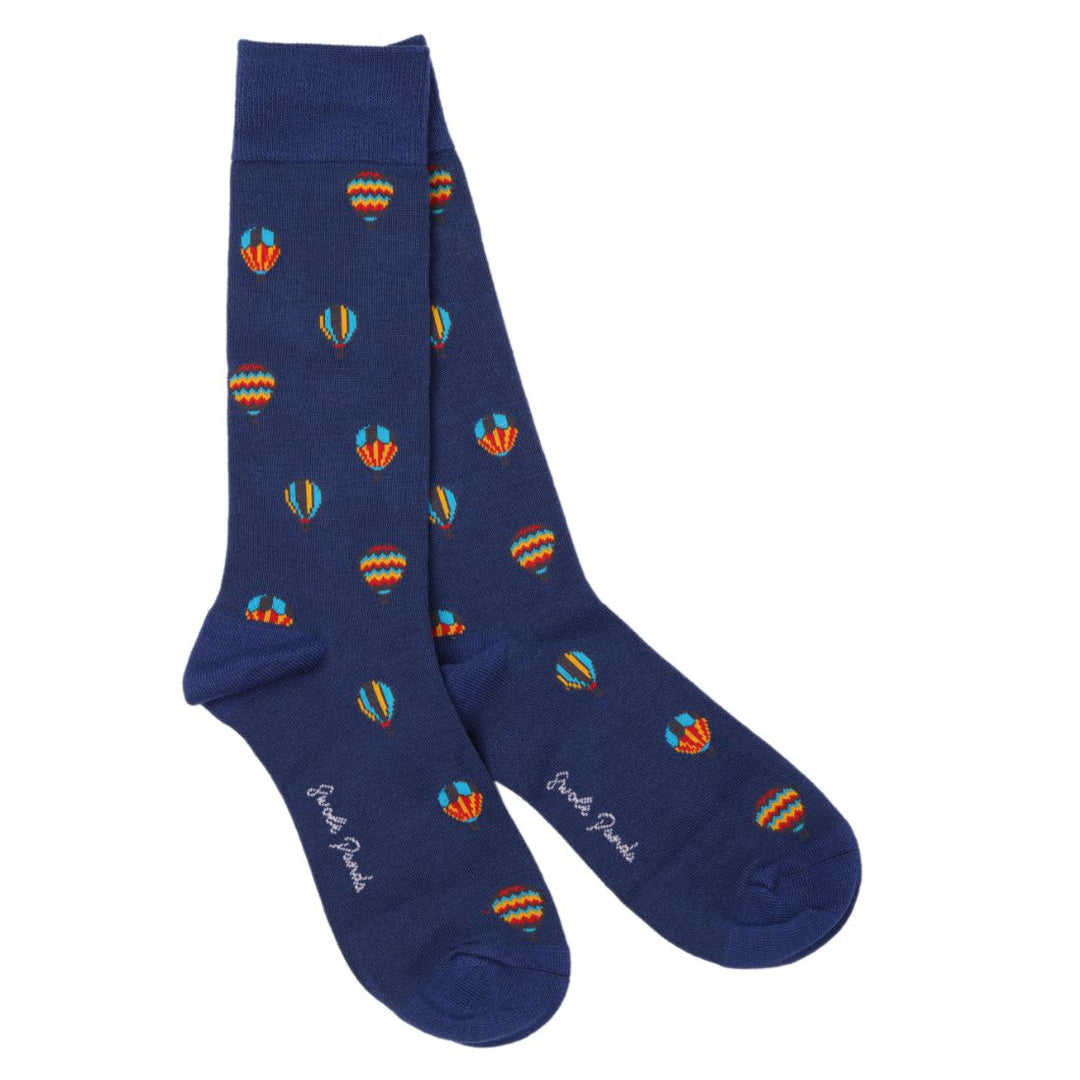 Swole Panda SP401 Blue Hot Air Balloon Bamboo Socks - Baks Menswear