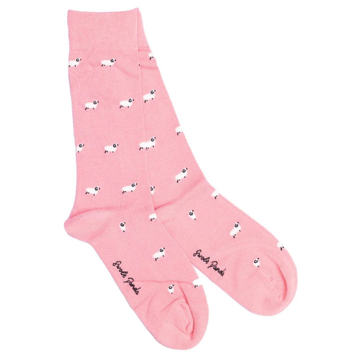 Swole Panda SP405-L Pink Sheep Bamboo Socks - Baks Menswear Bournemouth