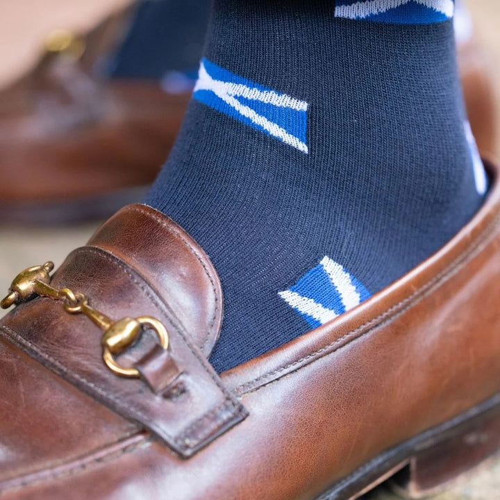Swole Panda SP441-L Navy Scottish Flag Bamboo Socks - Baks Menswear Bournemouth
