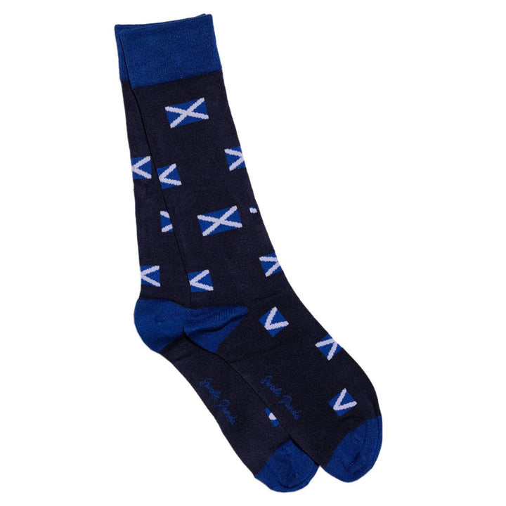 Swole Panda SP441-L Navy Scottish Flag Bamboo Socks - Baks Menswear Bournemouth