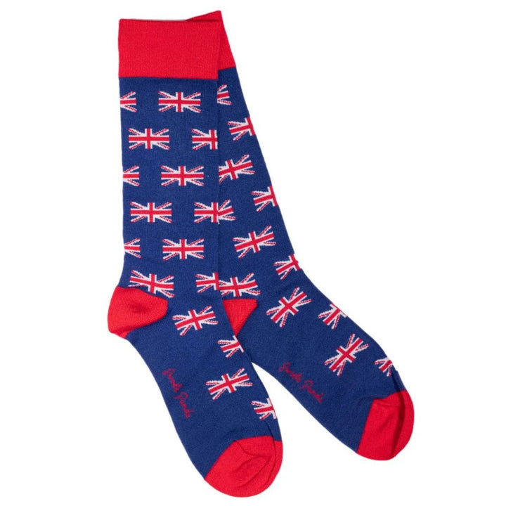 Swole Panda SP442-L Royal Blue Union Jack Bamboo Socks - Baks Menswear Bournemouth