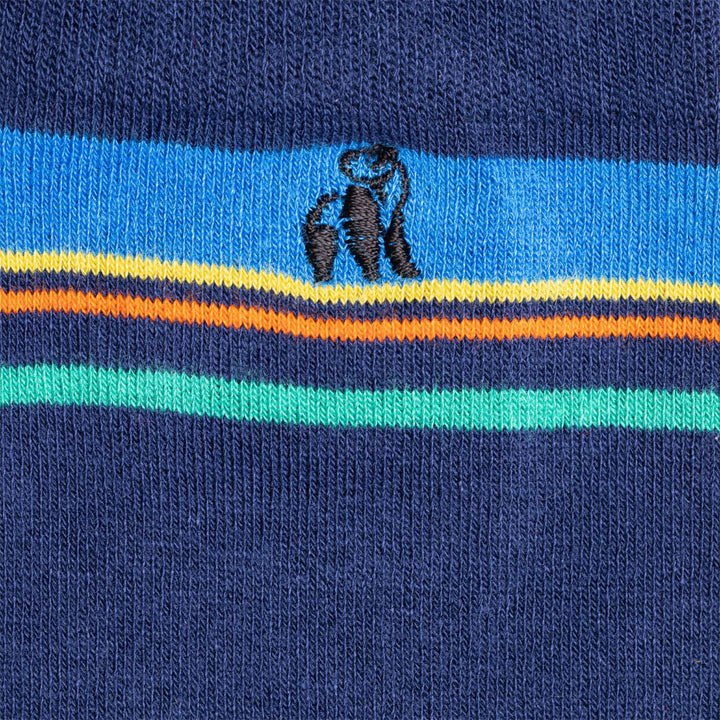 Swole Panda SP456 Royal Blue Multi Stripe Bamboo Socks - Baks Menswear Bournemouth