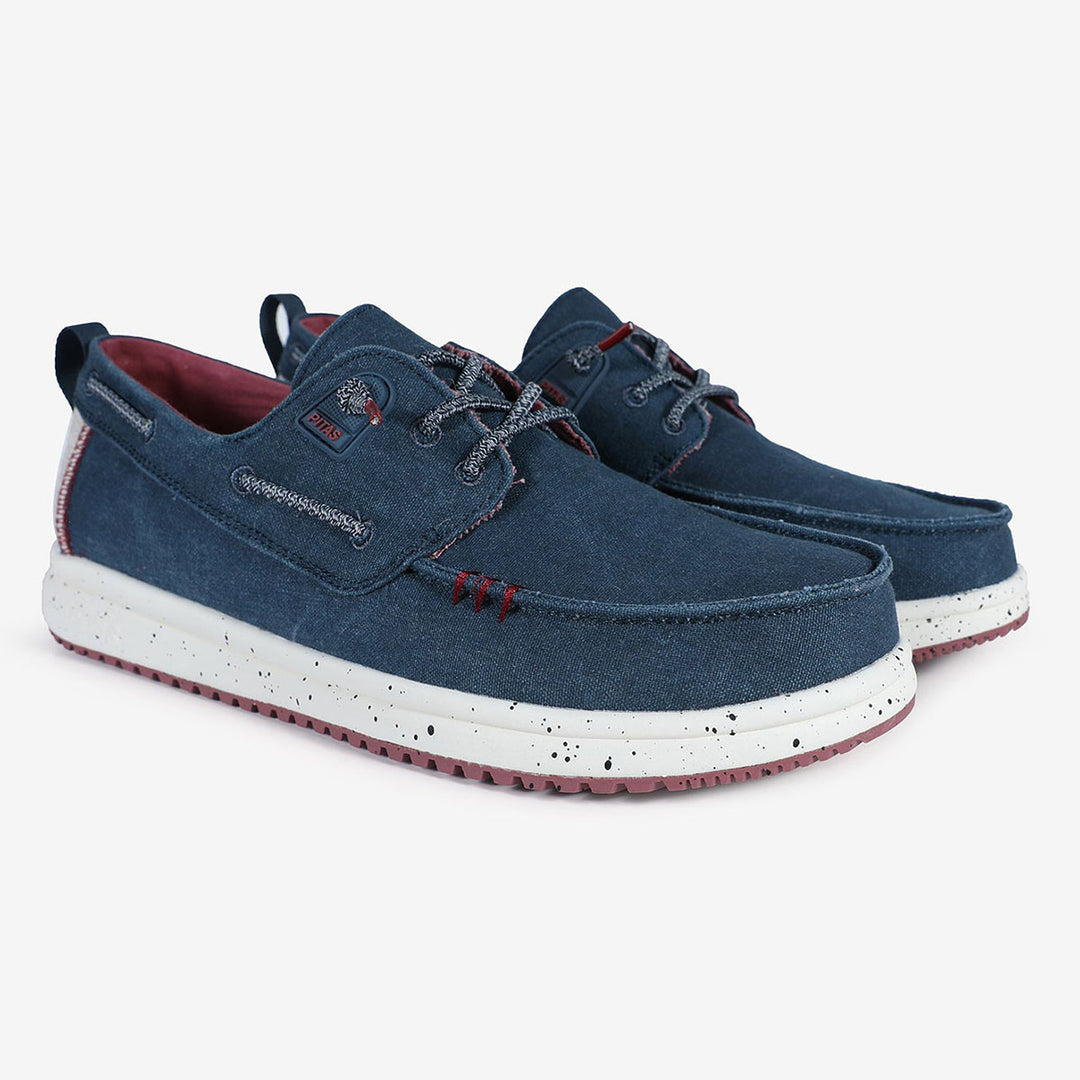 Walk In Pitas Byron Blue Ultralight Boat Shoes - Baks Menswear Bournemouth