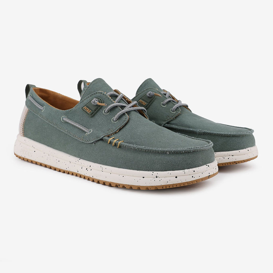 Walk In Pitas Byron Sea Green Ultralight Boat Shoes - Baks Menswear Bournemouth