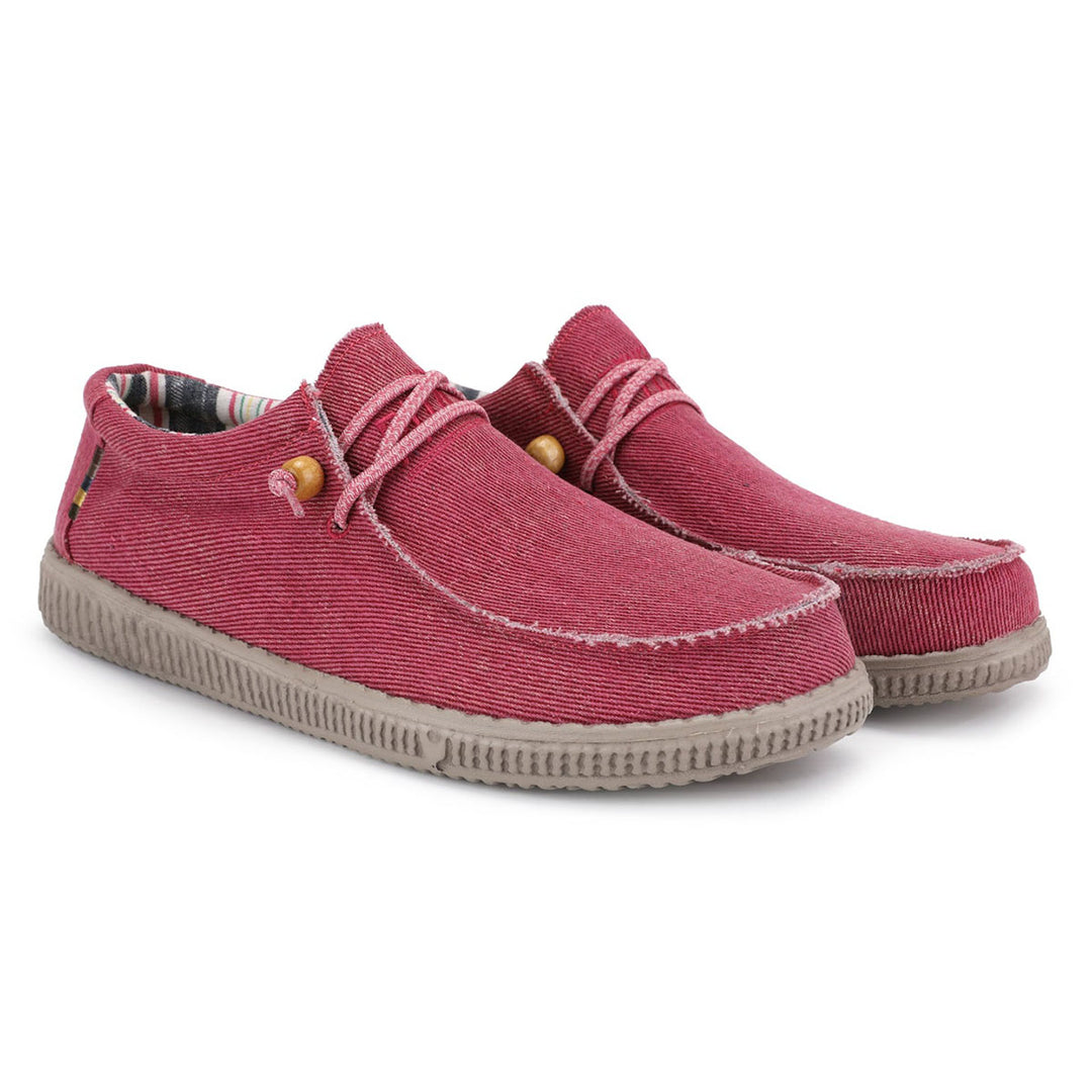 Walk In Pitas WP150 Red Rustic Weave Wallabi Easy-Ons Shoes - Baks Menswear Bournemouth