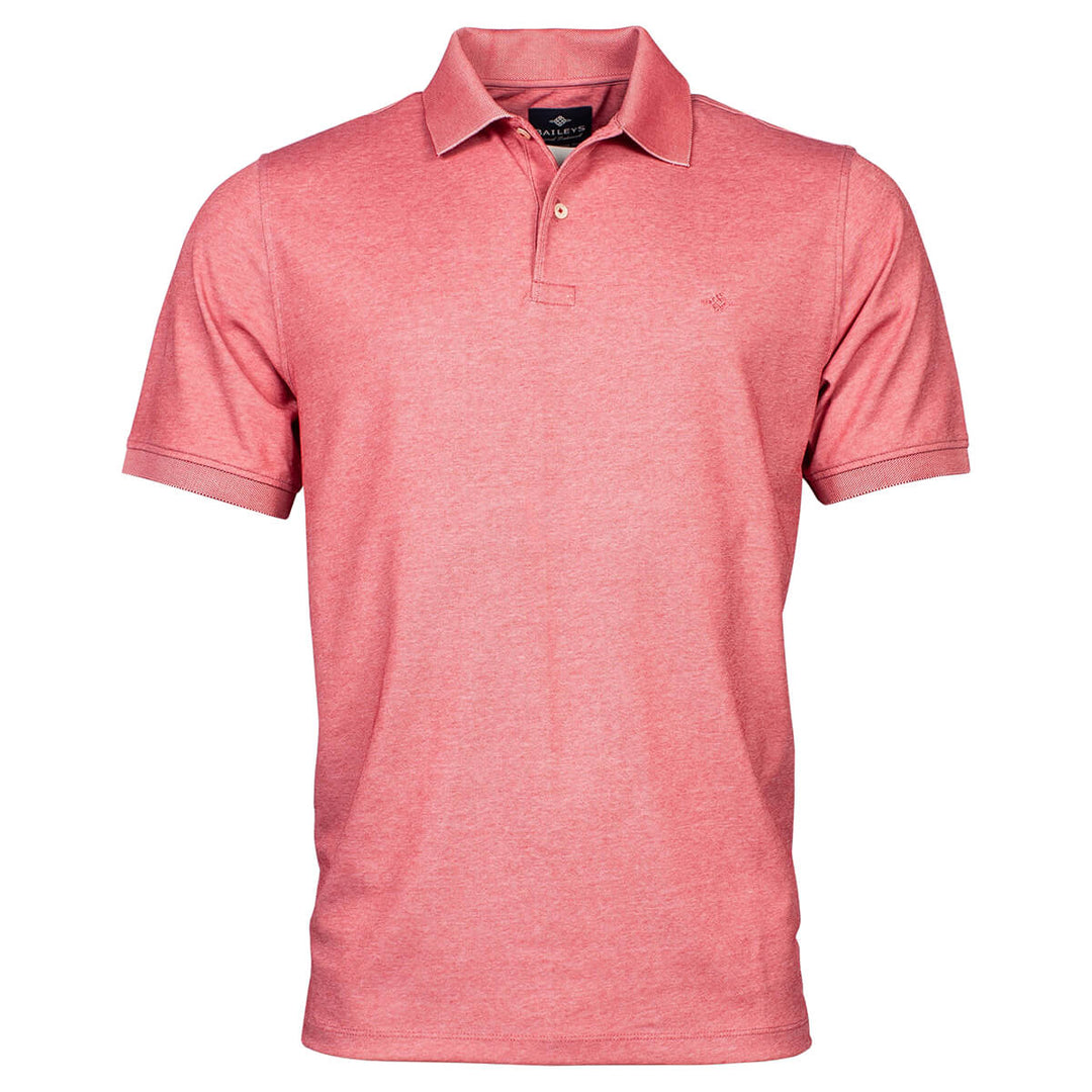 Baileys 105279 Coral Red 2-Tone Oxford Pique Polo Shirt - Baks Menswear Bournemouth