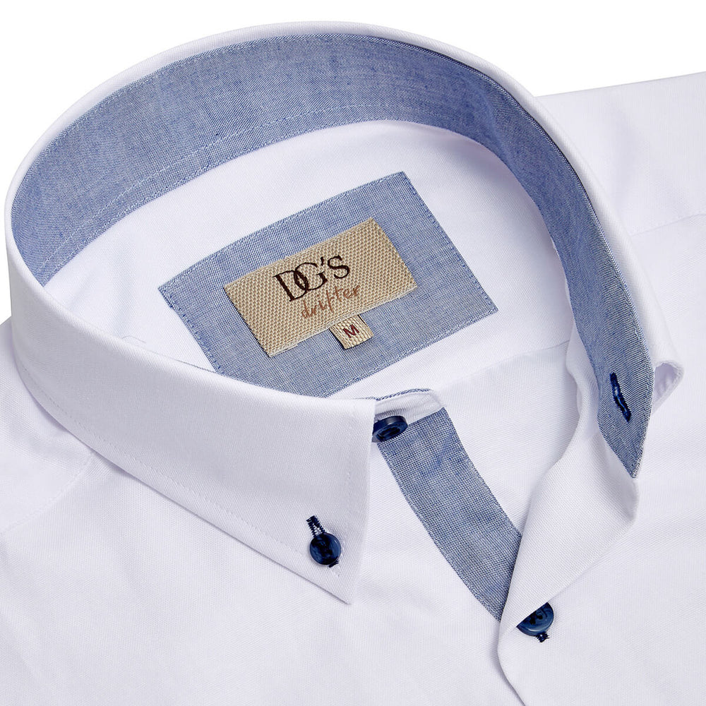 Daniel Grahame 15178SS Ivano White Plain Short Sleeve Mens Shirt - Baks Menswear Bournemouth