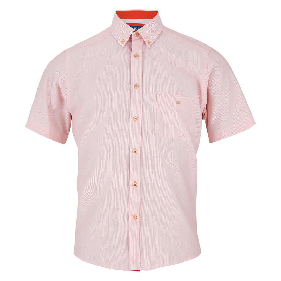 DG's Drifter 131-14434SS-56 Ivano Orange Striped Short Sleeve Mens Shirt - Baks Menswear Bournemouth