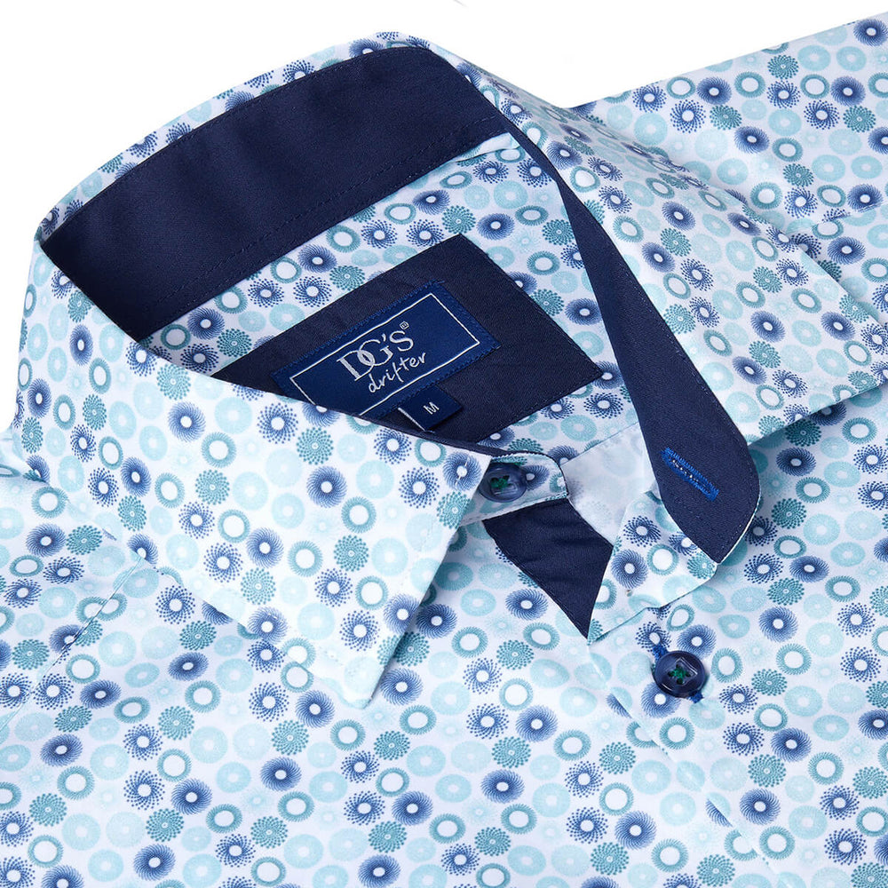 DG's Drifter 131-14458SS-33 Giovanni Green Circle Mens Short Sleeve Shirt - Baks Menswear Bournemouth