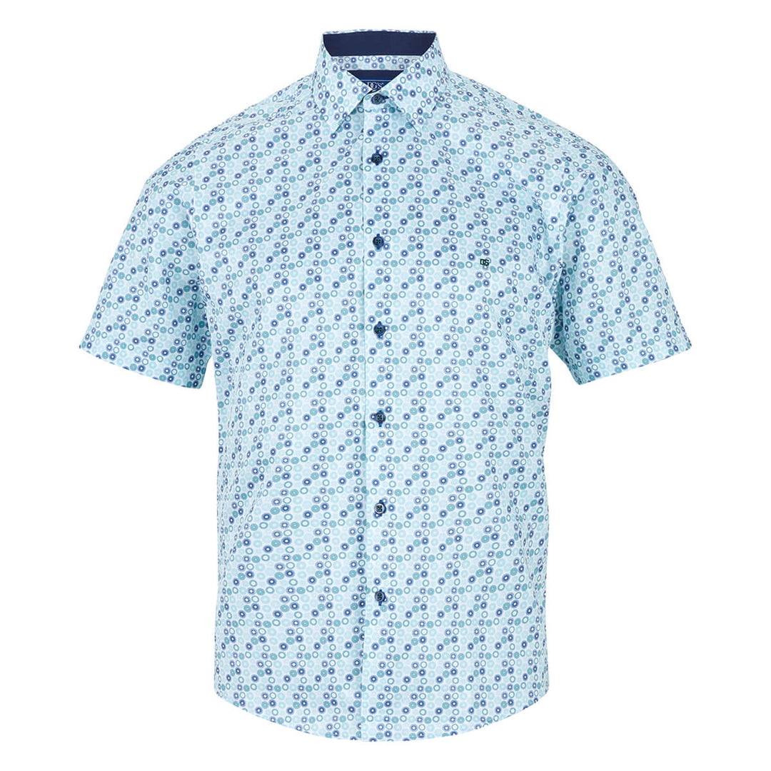 DG's Drifter 131-14458SS-33 Giovanni Green Circle Mens Short Sleeve Shirt - Baks Menswear Bournemouth