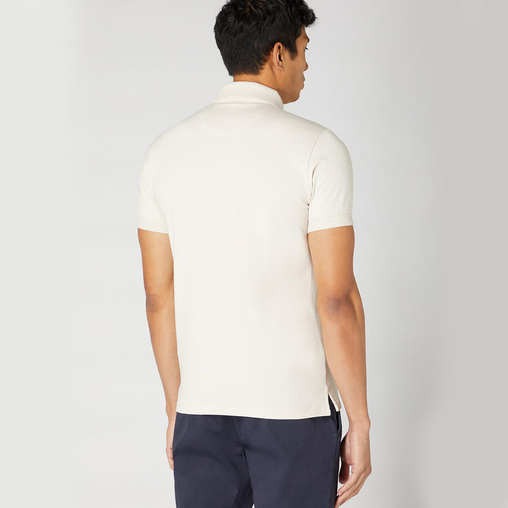 Remus Uomo 58724 Stone Tapered Fit Cotton-Stretch Jersey Polo Shirt - Baks Menswear Bournemouth